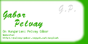 gabor pelvay business card